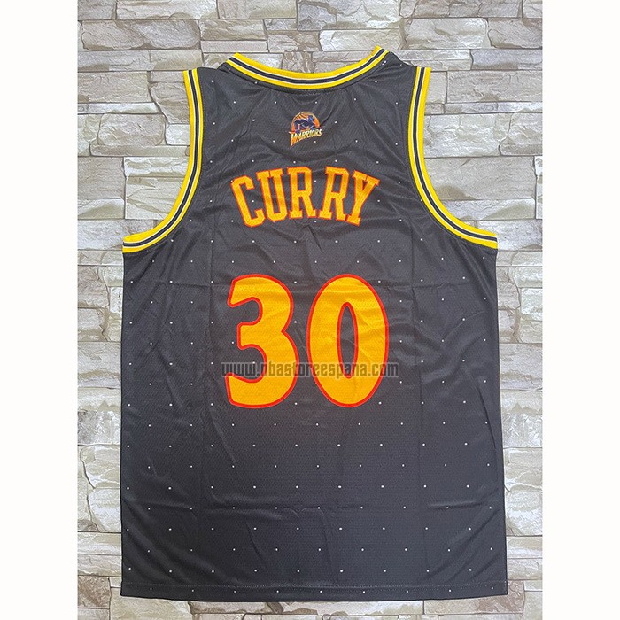 Camiseta Golden State Warriors Stephen Curry NO 30 Mitchell & Ness MVP Negro